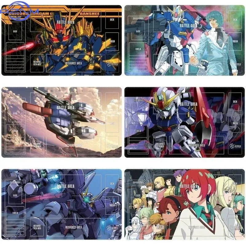 TCG Gundam  Stitched Edge Single-player Battle Card Pad Haman Karn Game Peripheral Rubber Set Exchange Table Pad