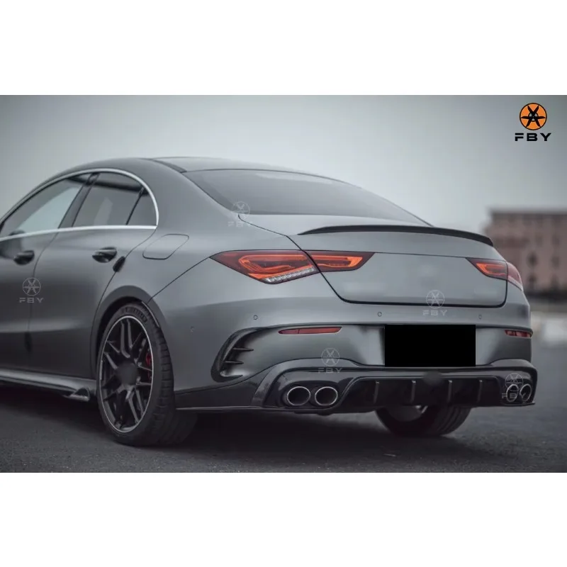 W118 TAKD Style Carbon Fiber Rear Bumper Lip for Mercedes-Benz CLA 45 W118 C118 X118 2019+ New Rear Bumper Lip Diffuser Spoiler