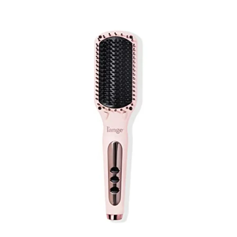 Le Vite Straightening Brush Heated Hair Tool for Smoother Frizz-Controlled Look Dual-Voltage Hot Brush Straightener for Effortl