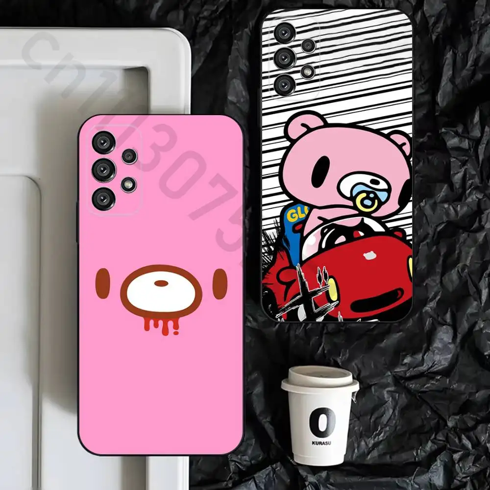 Cute G-Gloomy Bear  Phone Case for Samsung S25 S24 S23 FE S22 S21 S20 FE plus Ultra Black soft shell