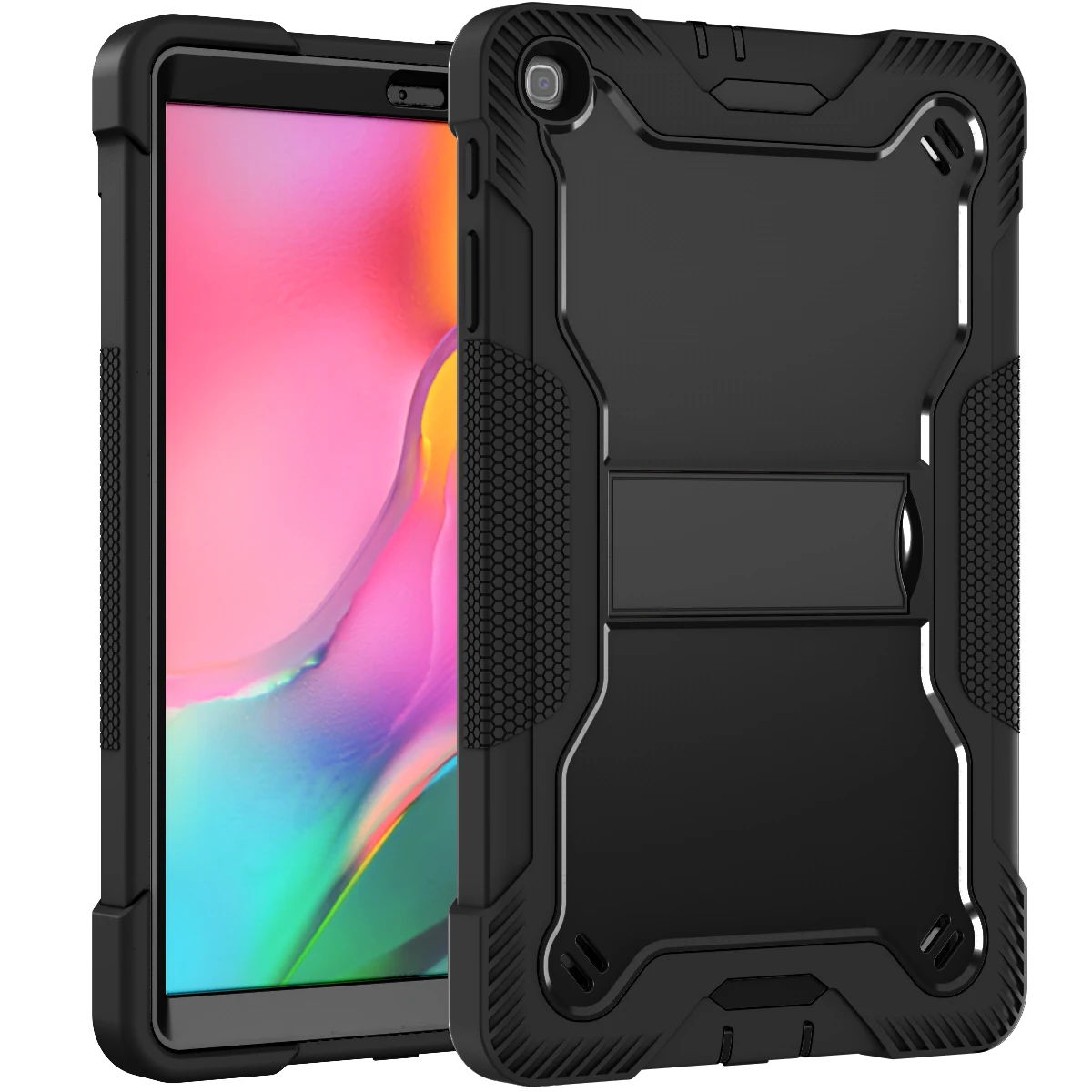 

For Samsung Galaxy Tab A 10.1 2019 SM-T510 SM-T515 Case Kids Safe Armor Shockproof Hard PC Silicon Hybrid Stand Tablet Cover