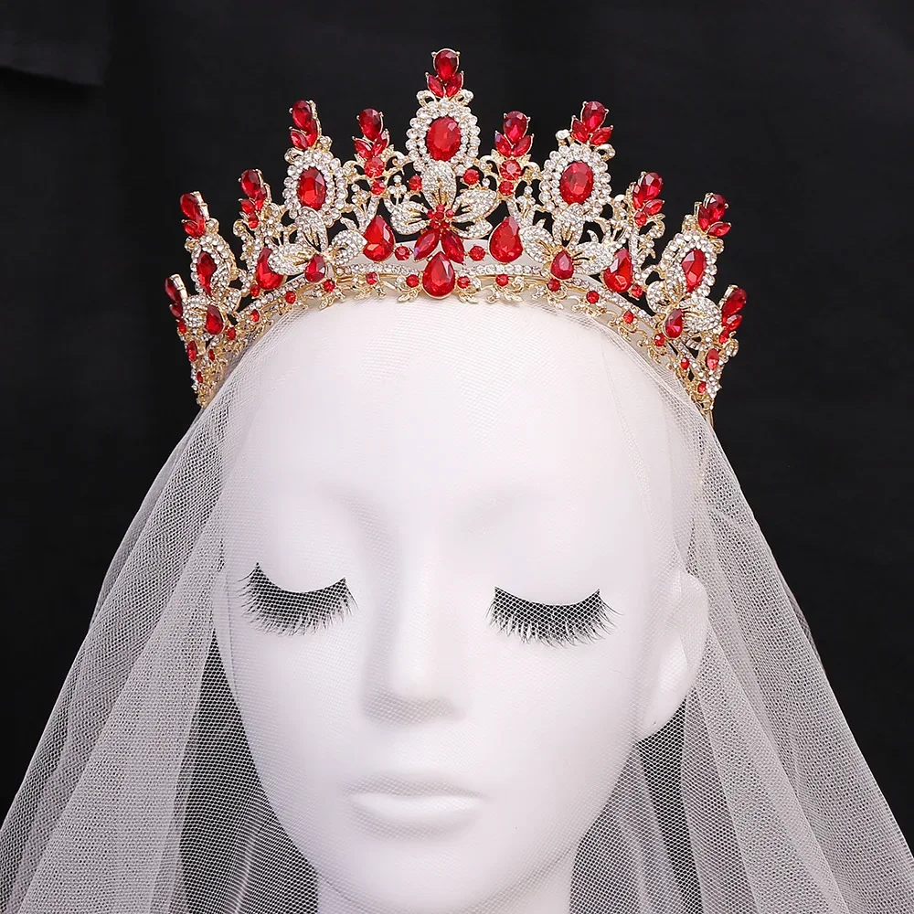 Quality Golden Crystal Crown Woman Headwear Banquet Wedding Hair Accessories Bridal Accessories