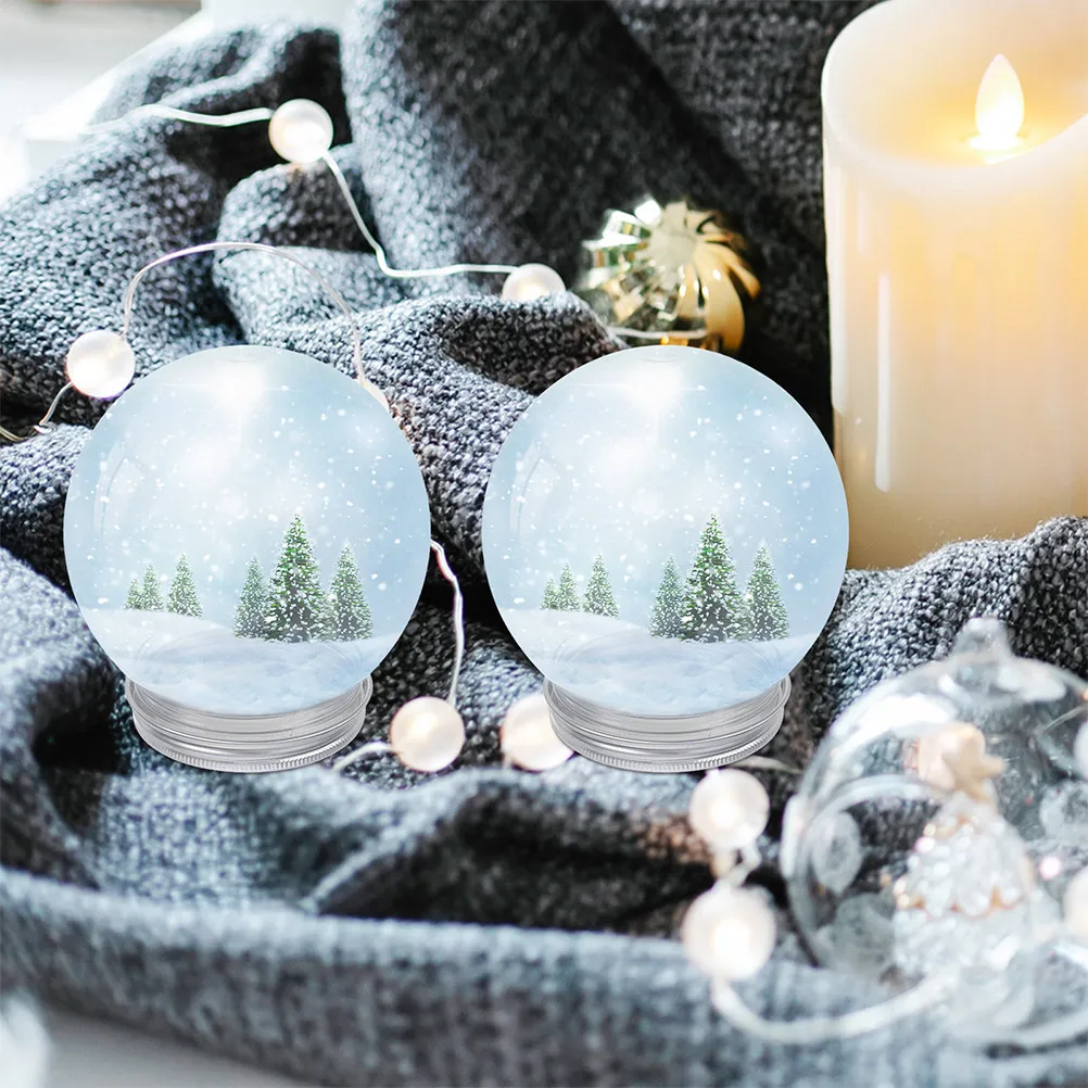 12Pcs Clear Plastic Fillable Snow Globes Round Water Globes Screw-Off Caps DIY Craft Home Christmas Decoration 600ml