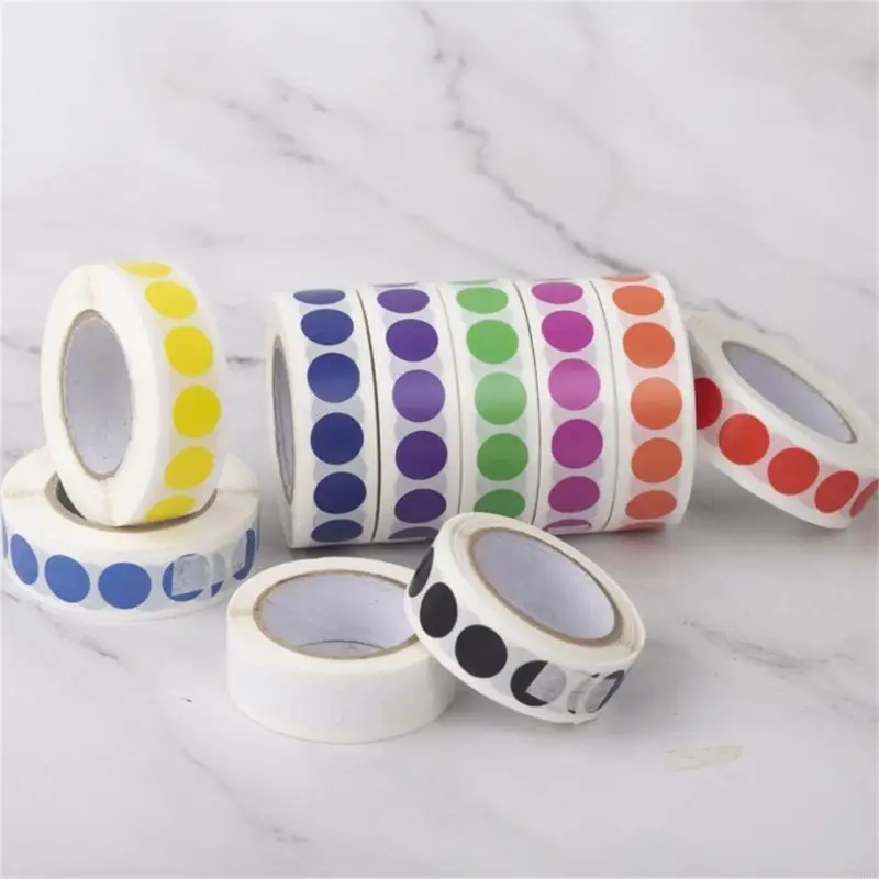 W8ed Colorful Dot Sticker Auto Adhesive Label Sticker pour l'école le bureau
