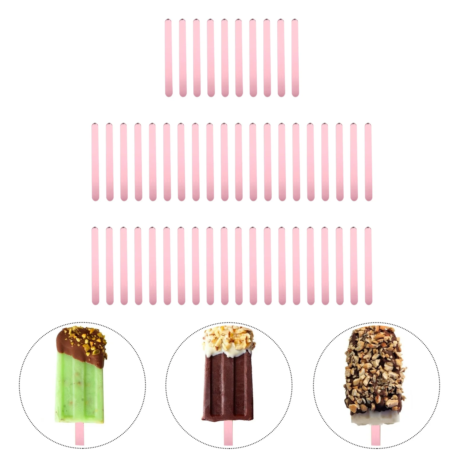 

50 Pcs Ice Cream Stick Paint Stir Sticks DIY Cake Supply Acrylic Making Material Child Wood Popsicle Craft