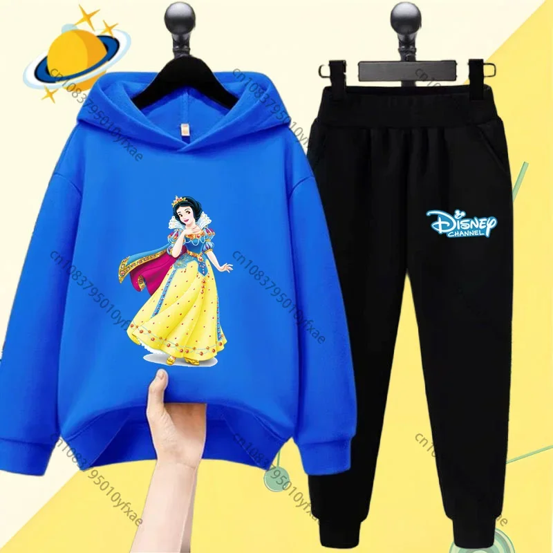 Snow White Animation children hoodie set Disney cartoon print autumn winter long-sleeved sweatshirt boys girls Kawaii casual top