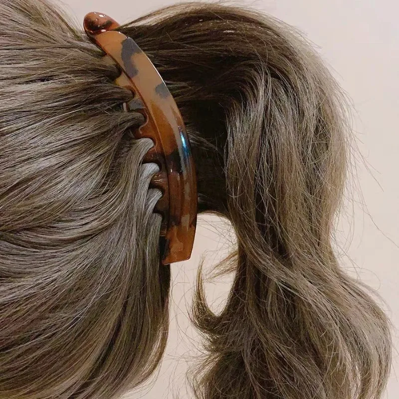 

Женская шпилька для волос с зажимом в виде банана, Винтажная заколка с леопардовым принтом, аксессуар для волос на осень и зиму, 2024