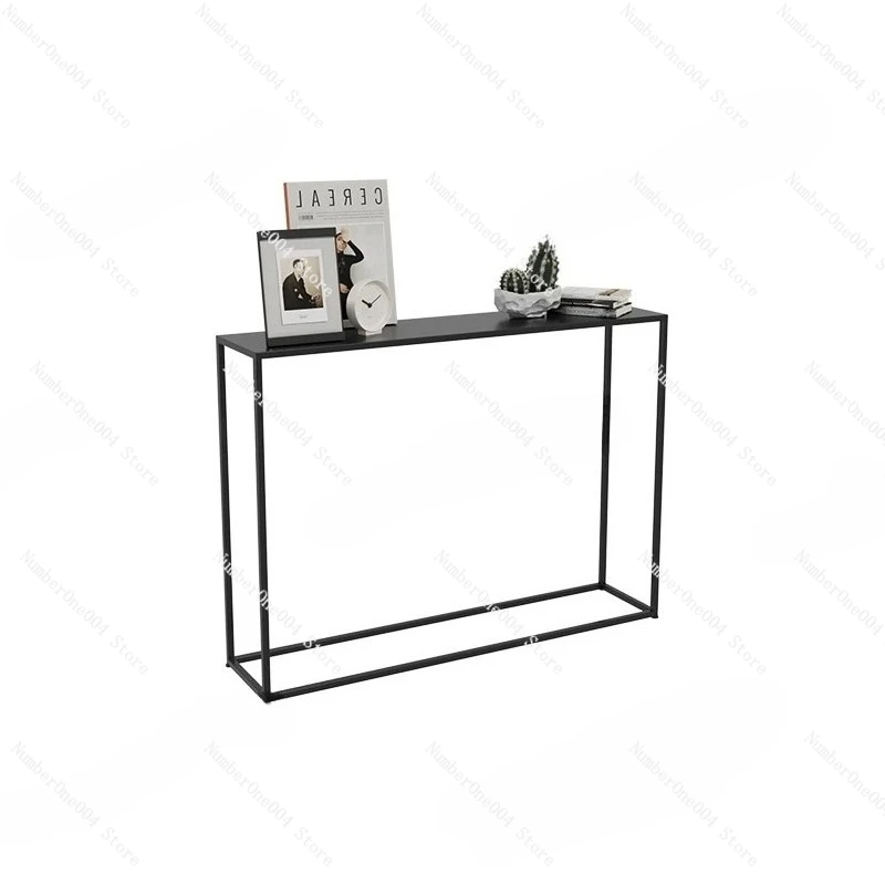 

Wrought Iron Entrance Table Modern Simple Wall Strip Case Floor Booth Entrance Table Sofa Rear Shelf Narrow Gap