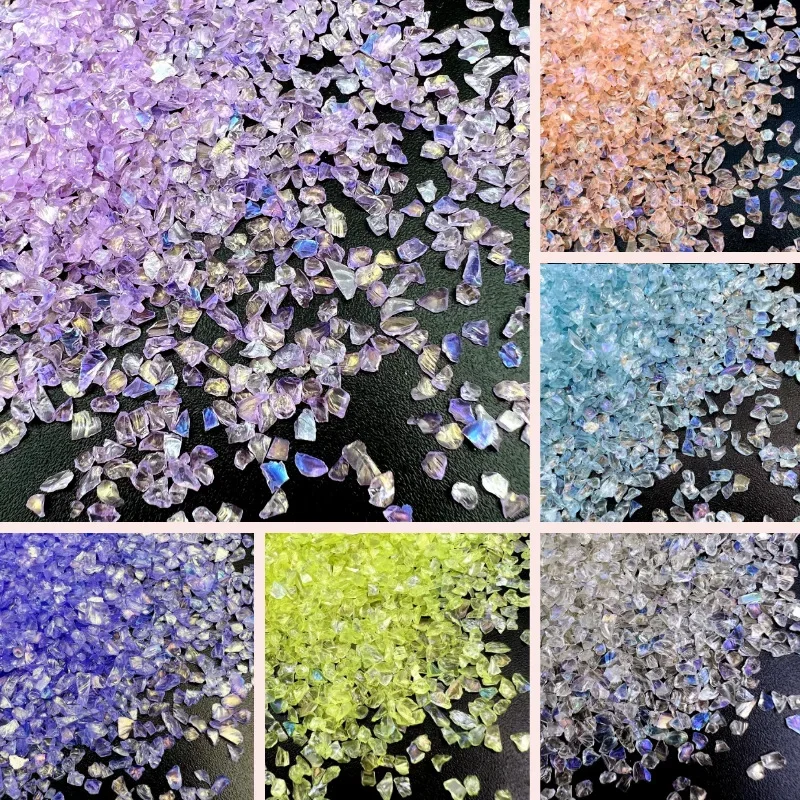 2-3mm luminous Broken Glass Stones Resin Crystal UV Epoxy Filler DIY Crafts Nail Art Decor Handmade Jewelry Making Mold Fillings