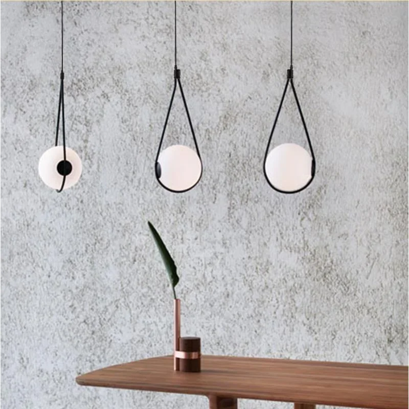 

Nordic glass ball lampshade pendant light for bedside drop lamp dinning table hanglamp Italy designer light suspension luminaire