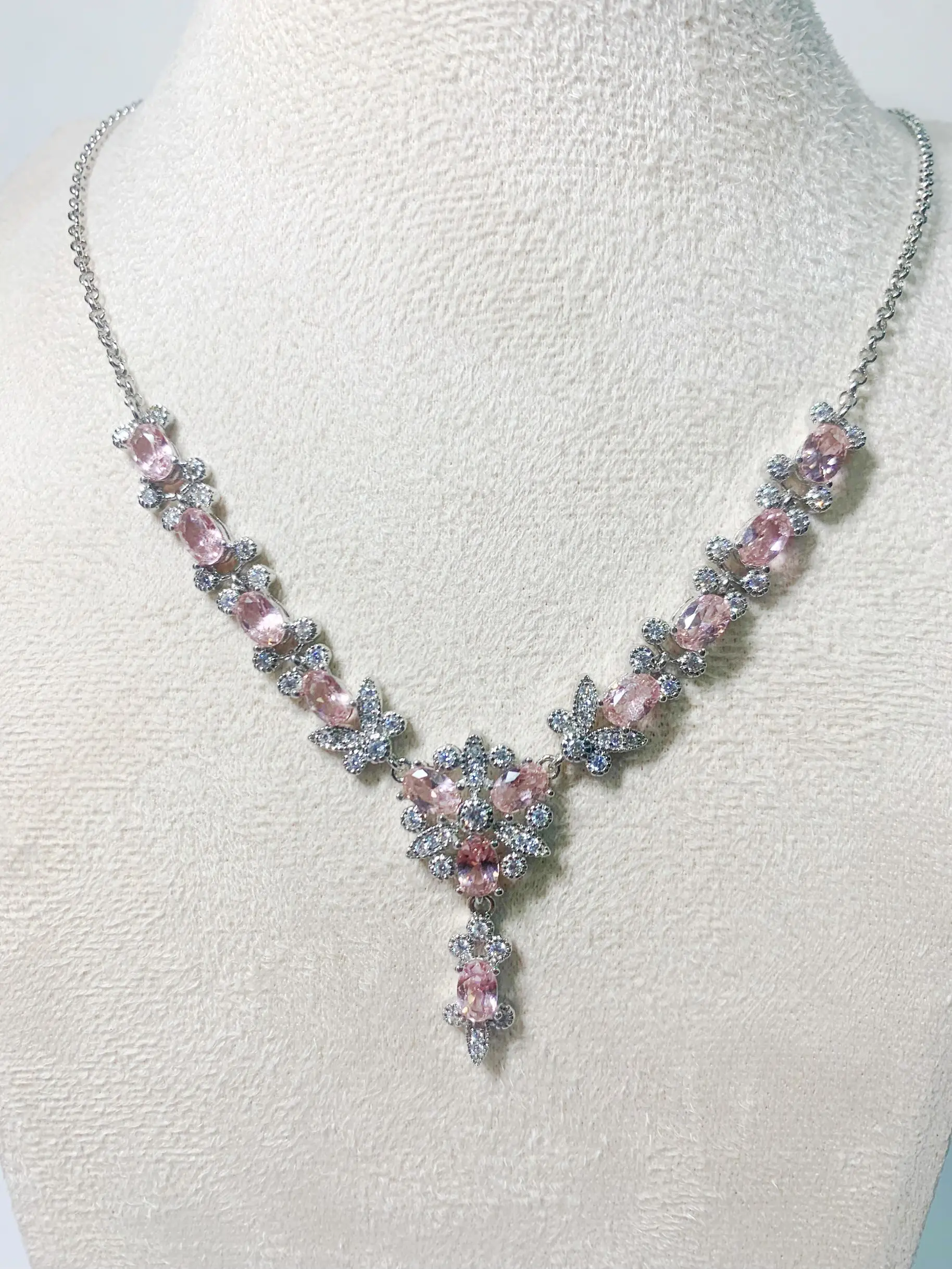 Zecaa morganite jóias finas mulher morganite colar pingente com pedra morganite natural jóias 4*6mm senhora morganite pingente