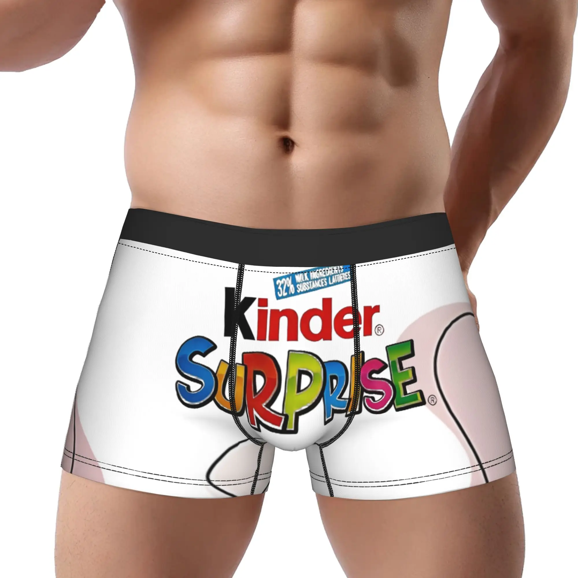 

Розовые трусы-боксеры Kinder Surprise произвольной формы, дышащие, с принтом, мужское нижнее белье