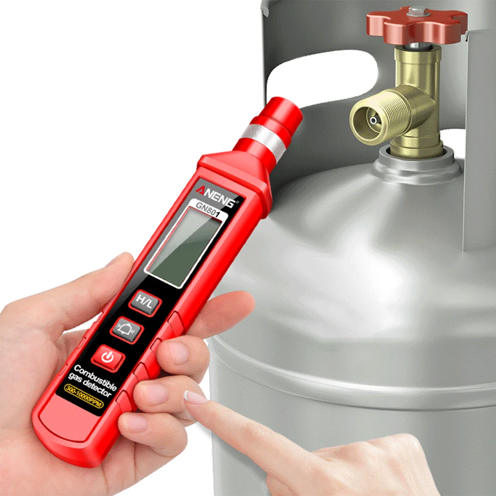 Gas Leakage Analyzer Portable Gas Leak Detector 300-10000PPM Combustible Gas Detectors Sound Alarm Gas Tank Leak Test Tool