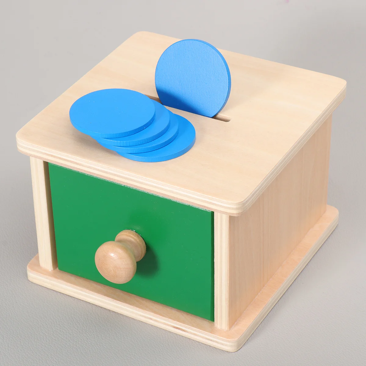 Scatole per monete con coordinazione occhio-mano educativa per bambini in legno Materiale premium ecologico Durevole Pratico Leggero per le vacanze