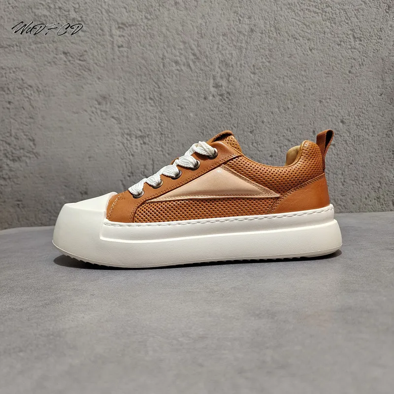 

Кроссовки, повседневные мужские дизайнерские роскошные туфли для досок, модная спортивная обувь из натуральной кожи, дышащая спортивная обувь на платформе с увеличенной высотой