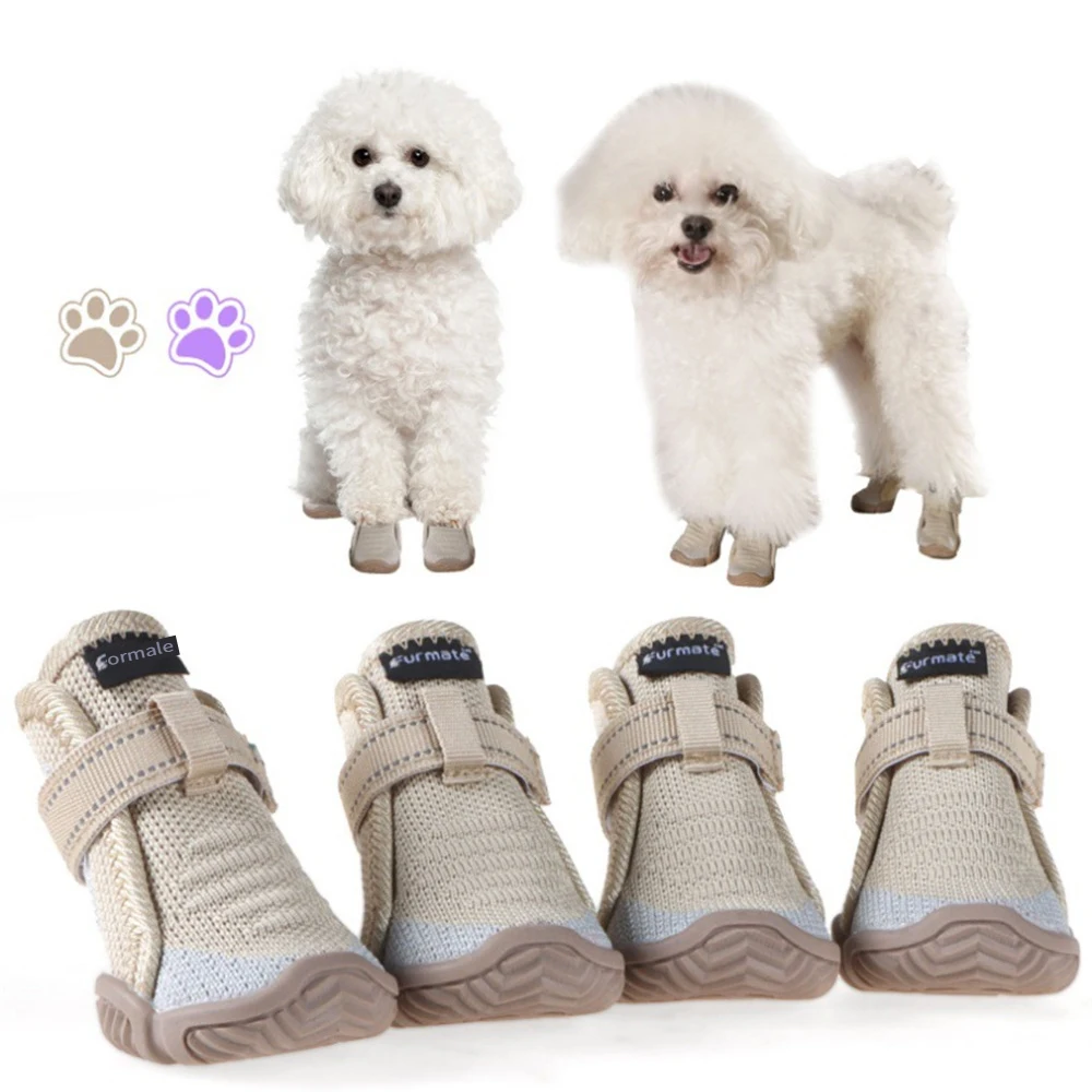 

​4pcs Breathable Anti Slip Dog Shoes Small Dogs Summer Winter All Season Hot Pavement Snow Paw Protector for Hardwood Floors​