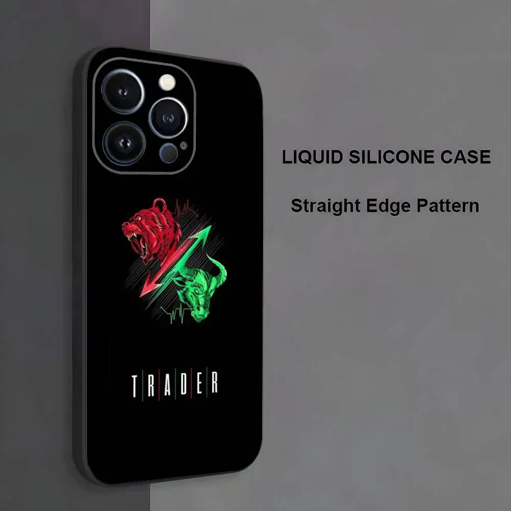 حافظة هاتف من Forex Day Trading Day Trader لهاتف iPhone 17,16,15,14,13,12,11، Pro Max، XS، X، XR، SE، Mini، 8، 7، غطاء أسود من السيليكون الناعم