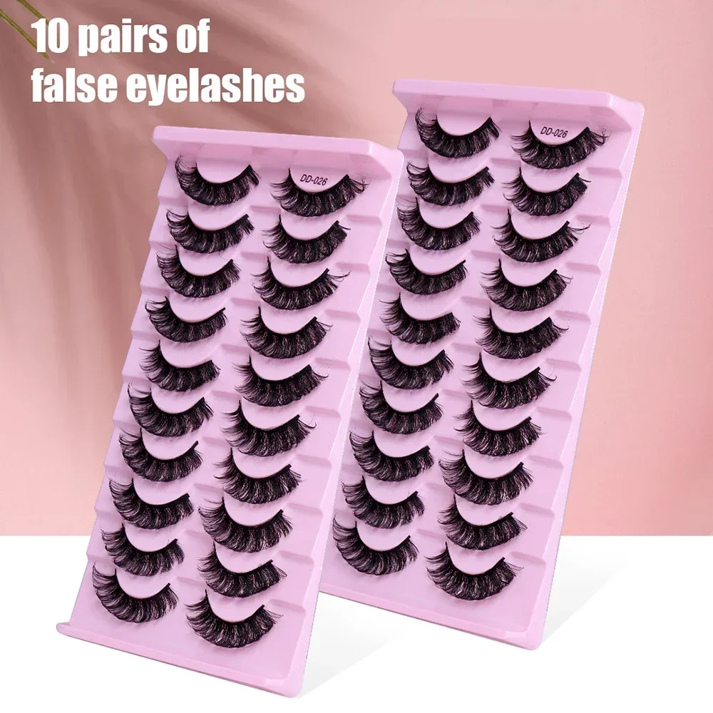 10 paia DD Curl Russian Strip Lashes Fluffy Volume ciglia finte DD Curl drammatico disordinato finto visone ciglia finte Make Up