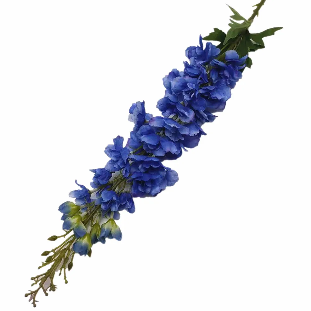 One Faux Larkspur Plant 101cm Long Blue White Purple Artificial Silk Delphinium Flower