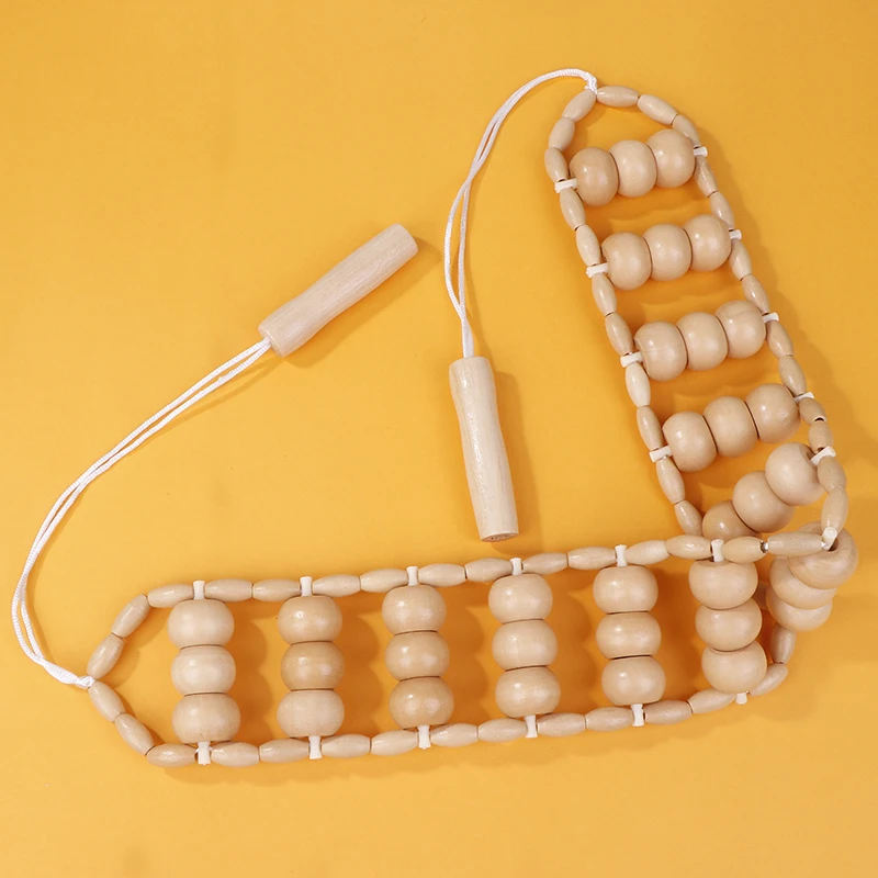 Strumenti per massaggio anticellulite con corda per massaggio alla schiena in legno Strumenti portatili per automasaggi per la cura del corpo del sollievo dal dolore muscolare della gamba del collo