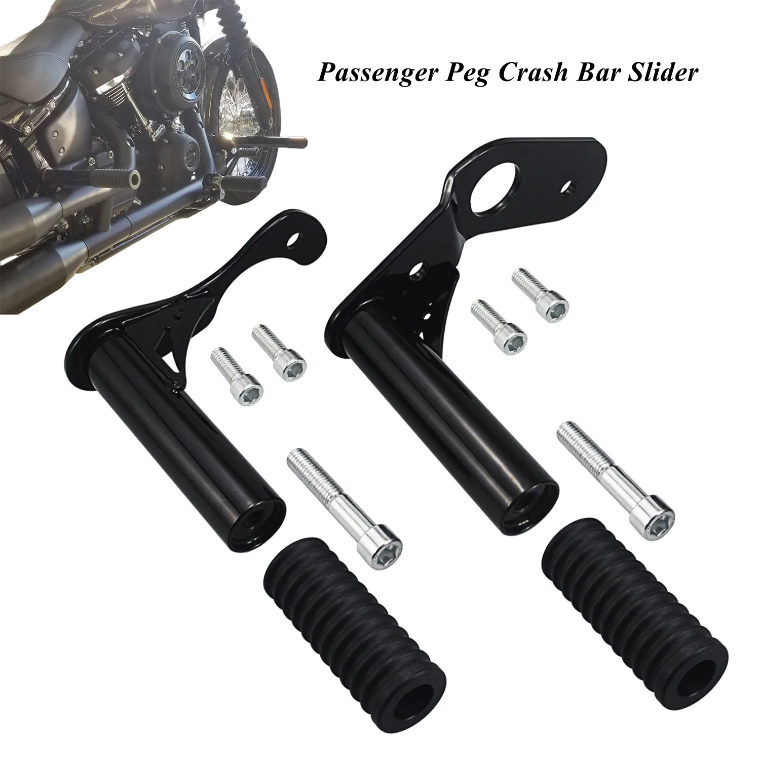 Rear Highway Pegs Passenger Peg Crash Bar Slider For Harley Softail Low Rider Street Bob 18-24 Anti-Falling Protection Stick Bar