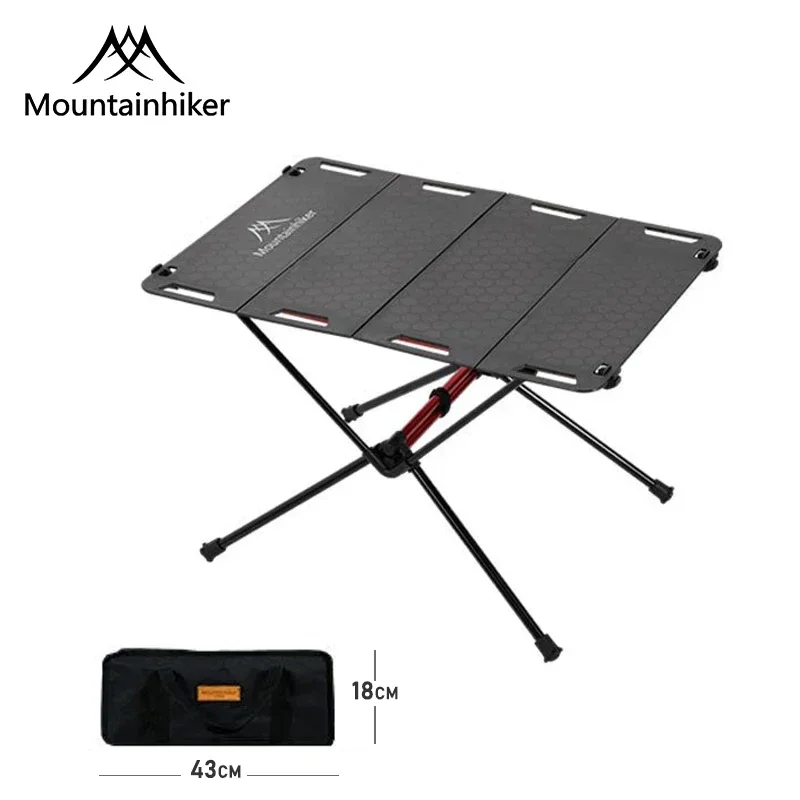 MOUNTAINHIKER Lightweight Outdoor Camping Aluminum Alloy Transparent Tactical Table Non-slip PortableTourist Mini Folding Table