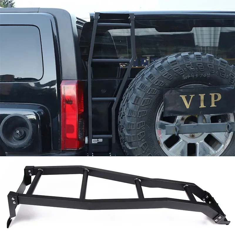 

For Hummer H3 2005-2009 Aluminum Alloy Black Car Tailgate Top Ladder Car External Accessories