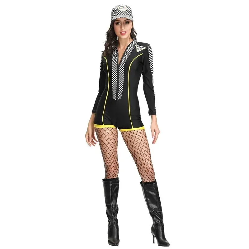 مثير المتسابق فتاة بذلة هالوين المرأة سوبر سباق السيارات سائق زي ir;l5