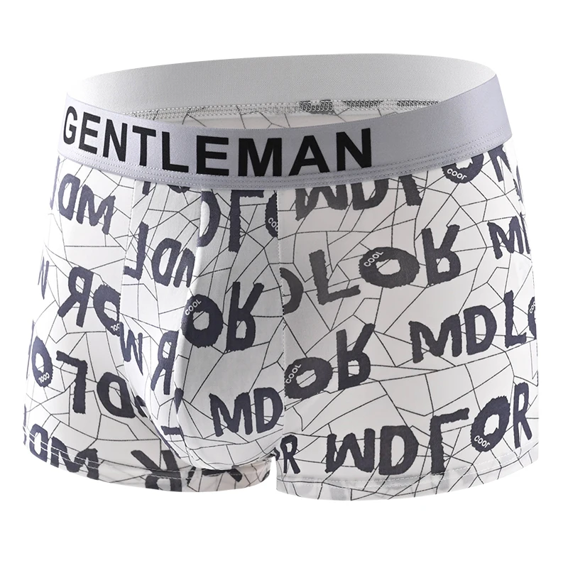 

1pcs Ice Silk Boxer Shorts Men's Black Underwear Letter Underpants Breathable Sexy Slim Panties Bamboo Lingerie Plus Size L-6XL