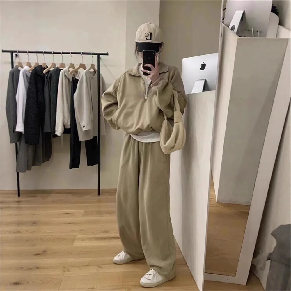 

Fashion Women's Suit Autumn and Winter Korean Version Sports Loose Temperament Top Casual Pants Slimming Two-piece Set