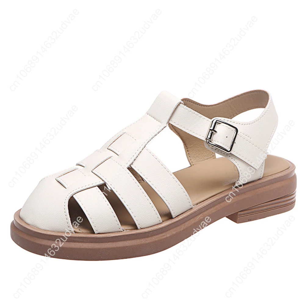 Roman Women Sandals 2023 Summer New Hollow British Style Retro Hollow Sandals Woven Sandals Women Shoes sandalias de mujer