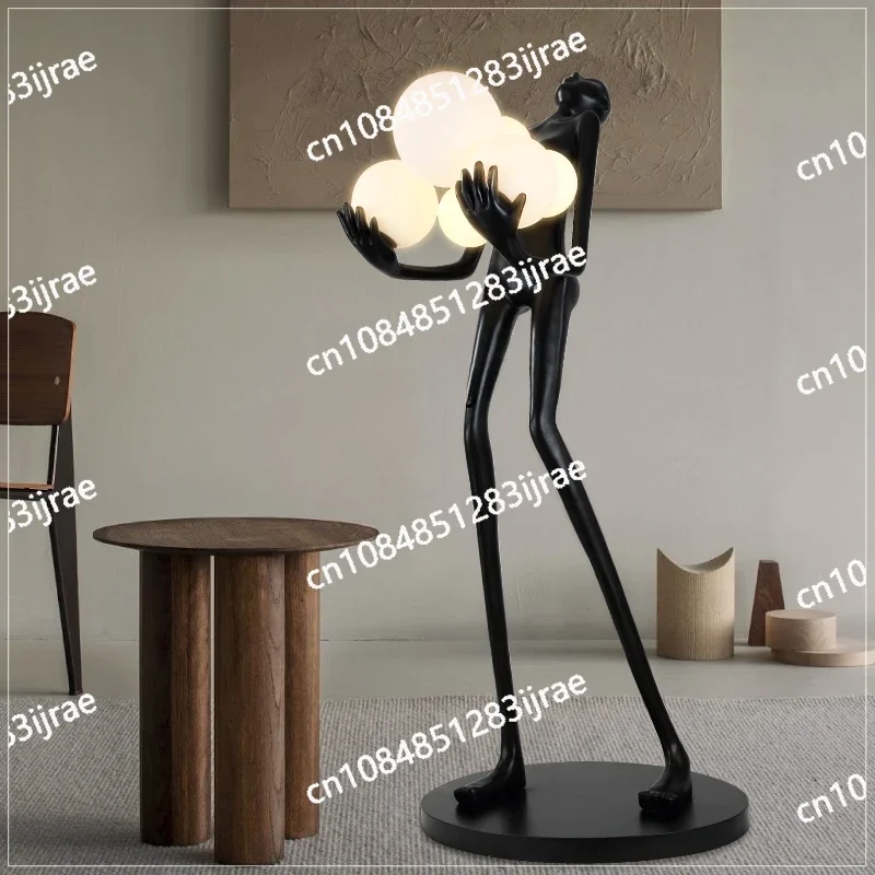 zq Humanoid Sculpture Ball Floor Lamp Creative Living Room Decoration Hotel Exhibition Hall Large Human Body Decoration