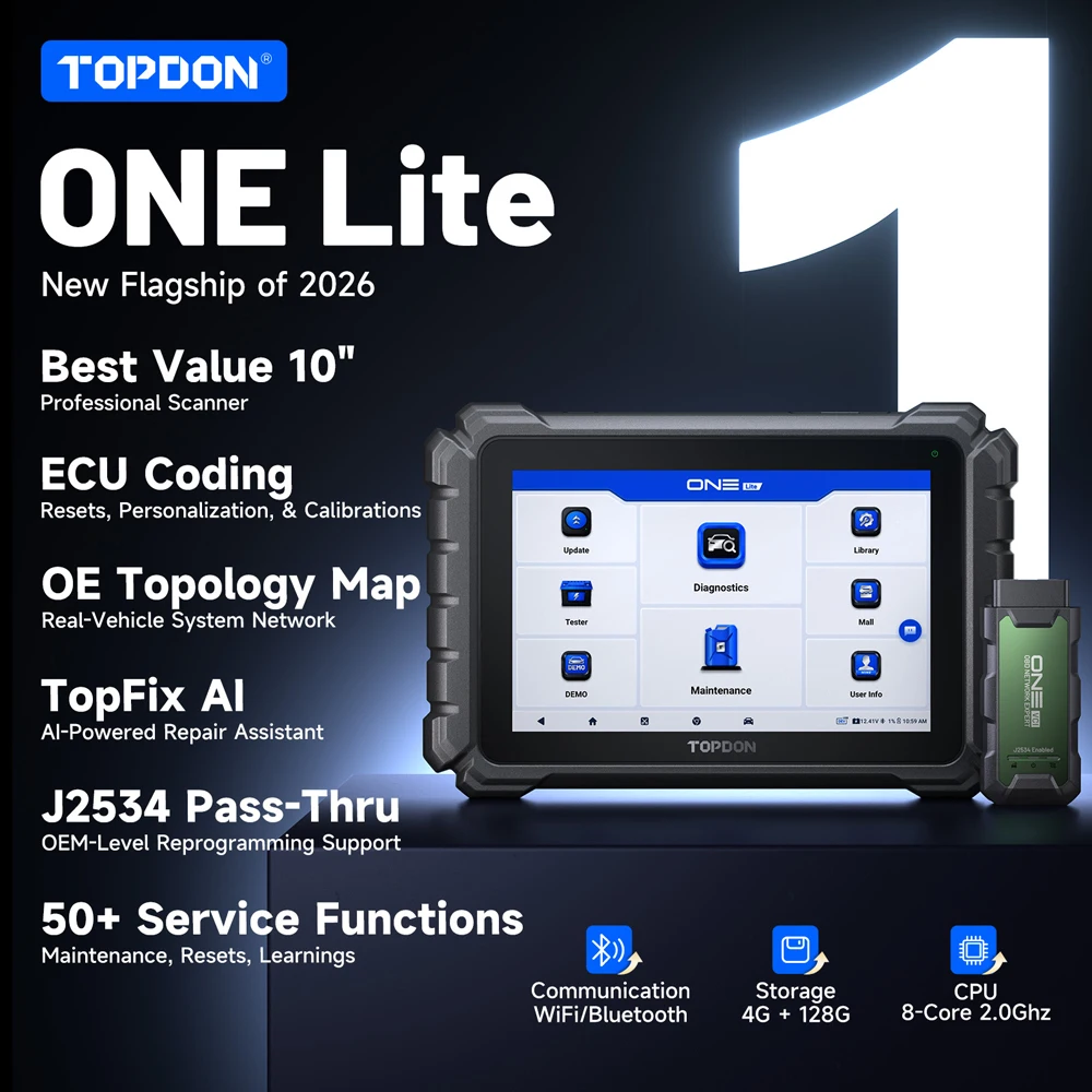 

Диагностический сканер TOPDON ONE Lite для всех систем автомобиля, кодирование ЭБУ, активные тесты, 50 функций сброса, OBD2, аналог LAUNCH X-431 Pro Elite