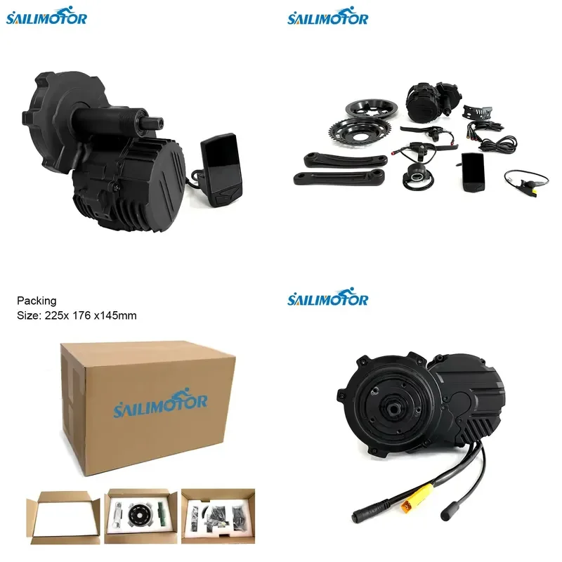 2026 Saili TSDZ16 Brushless Mid Motor E-Bike Kit 1000W 48V 160NM Speed Integrated Torque Sensor with LCD Display