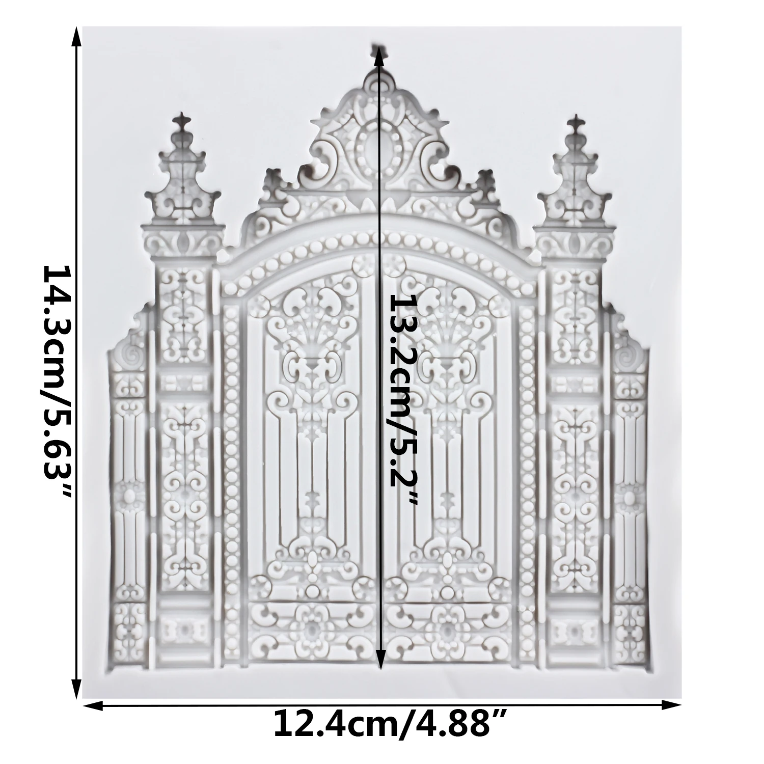 Castle Gate Silicone Molds Iron Gate Fondant Cake Decorating Tools Cupcake Topper Chocolate Candy Craft Gum Paste Polymer Clay