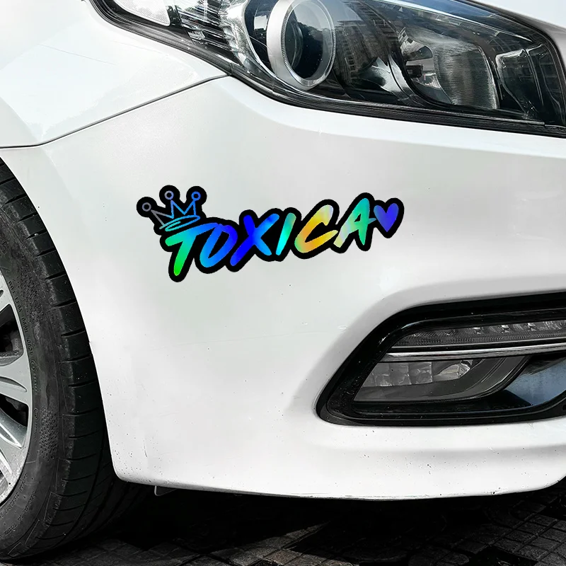 Spanish TOXICA Crown Vinyl Sticker Universal Decal For Motorcycle Fuel Tank Car Bumper Fairing