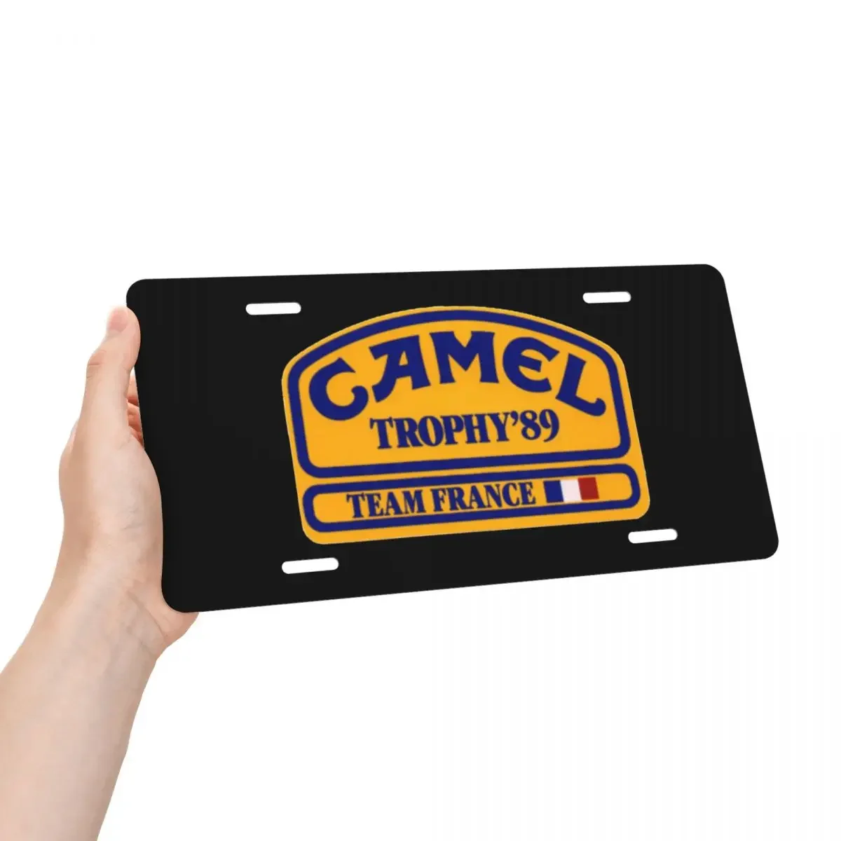 Camel Trophy Logo License Plate Custom Decorative Car Front License Plate Cover Aluminum Vanity Tag 6x12 Inch