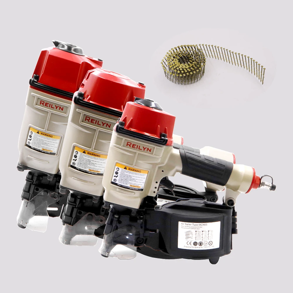 Pneumatic Air Nailer para Paletes de Madeira Bobina Nailer Sheathing Gun Móveis e Telhado 50 mm Mcn55 Mcn70 Mcn80 Novo