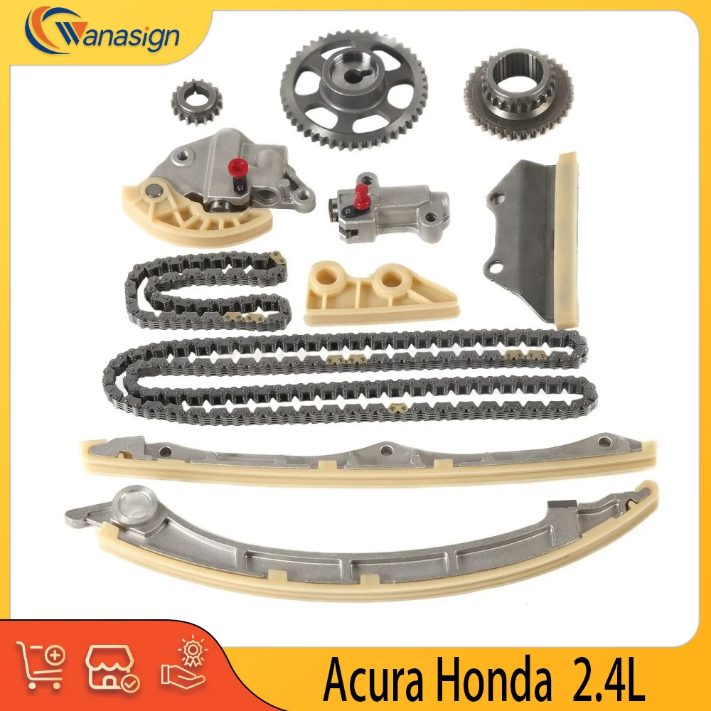 

ENGINE AUTO PARTS Timing Chain Kit Fit For Acura Honda ILX Accord Civic TSX Crosstour CR-V 2.4L 16 Valve i-VTEC 2.4 L 2008-2015