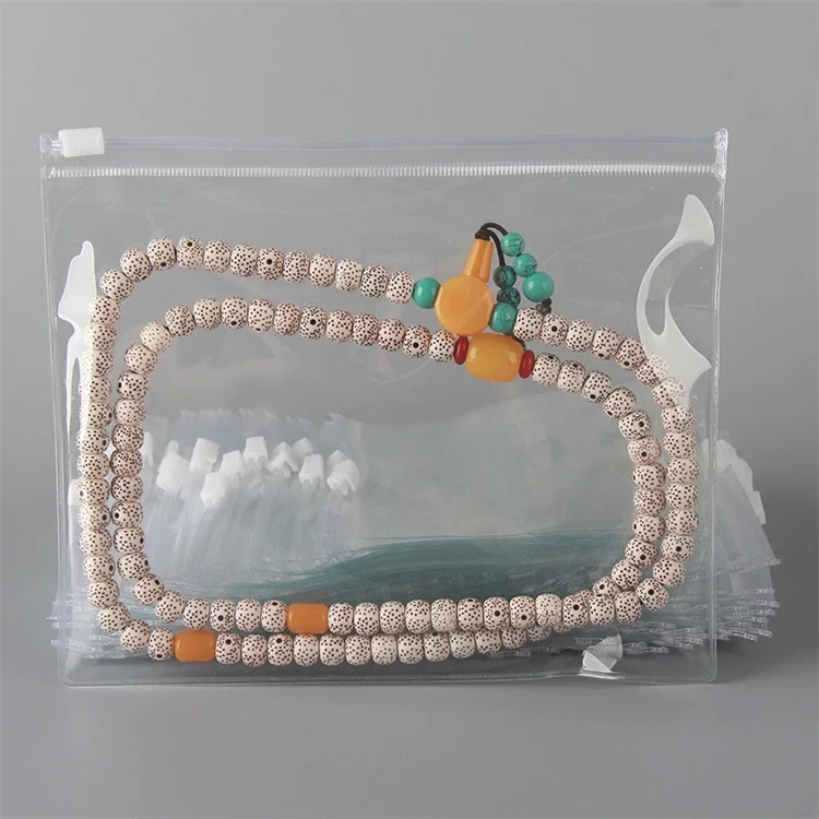 Sac à bijoux en plastique PVC haute transparence, fermeture éclair, optique, étanche à la poussière, batterie, boucle d\'oreille, perles, bibelots,