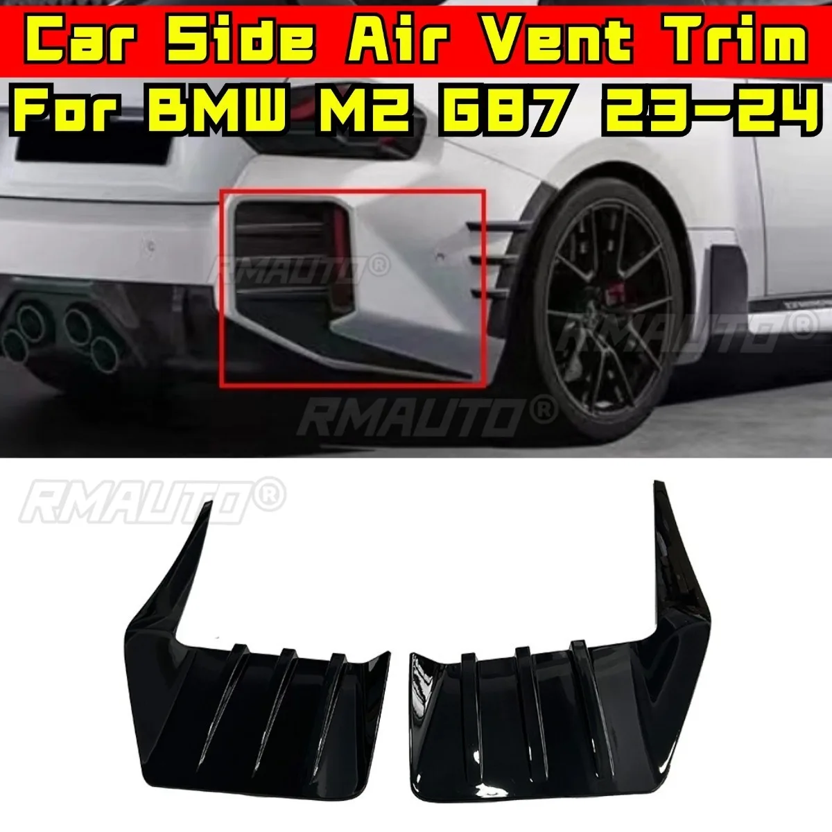 

Car Side Bumper Air Intake Vent Splitter For BMW M2 G87 2023-2024 MP Style Bumper Splitter Cover Air Vent Trim Body Kit