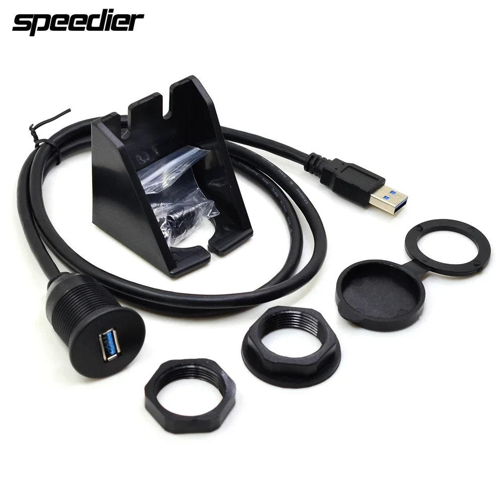 Cavo di prolunga per montaggio su auto da incasso USB 3.0 AUX da 3 piedi per pannello cruscotto moto barca camion auto 1M