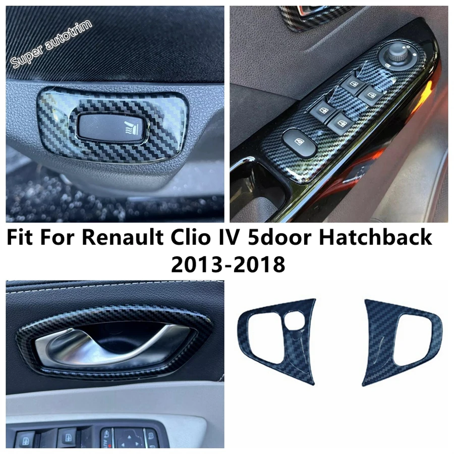 

ABS Window Lift / Steering Wheel / Handle Bowl / Seat Heating Button Cover Trim For Renault Clio IV 5door Hatchback 2013 - 2018