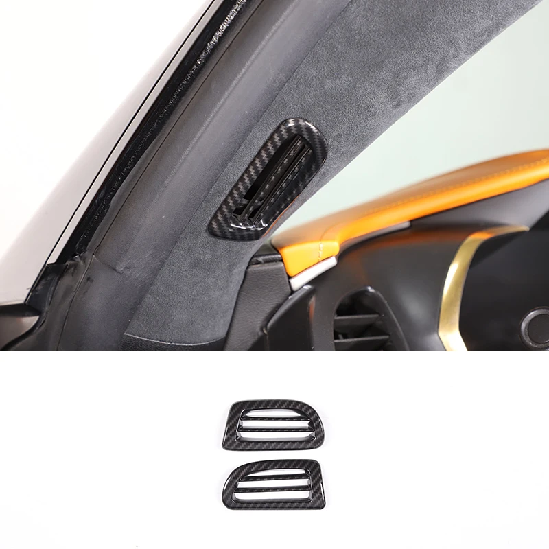 

For Chevrolet Corvette C7 2014-2019 Car A Pillar Air Outlet Vent Trim Frame Stickers ABS Carbon Fiber Auto Interior Accessories