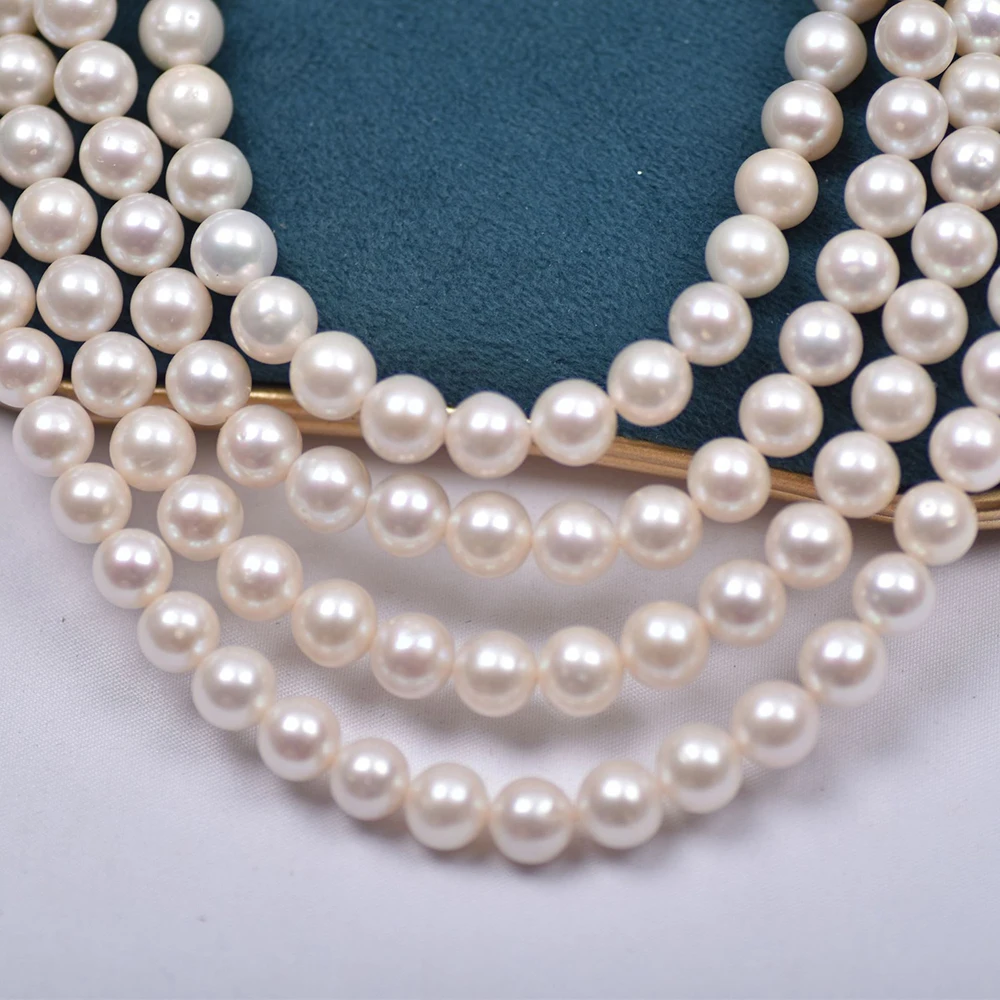 AAA Grade High Quality Round Natural Freshwater Pearls 7-8 mm Loose Fresh Water Pearls Beads For Jewelry Making (AB2043)