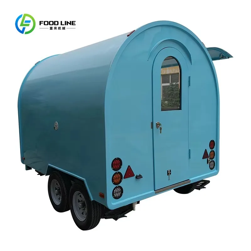 

Customized Round Mobile Food Truck for Coffee Market Food Truck Hot Dog Ice Cream for Candy Snack Street Food Trailer