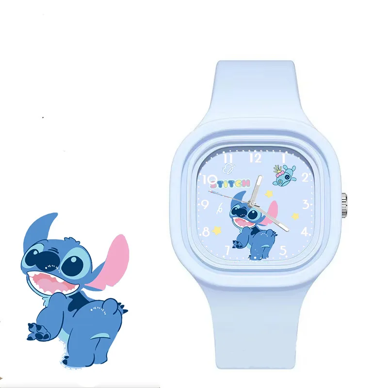 Disney Stitch-reloj deportivo de silicona para niños y niñas, pulsera infantil con figuras de Anime, Mickey