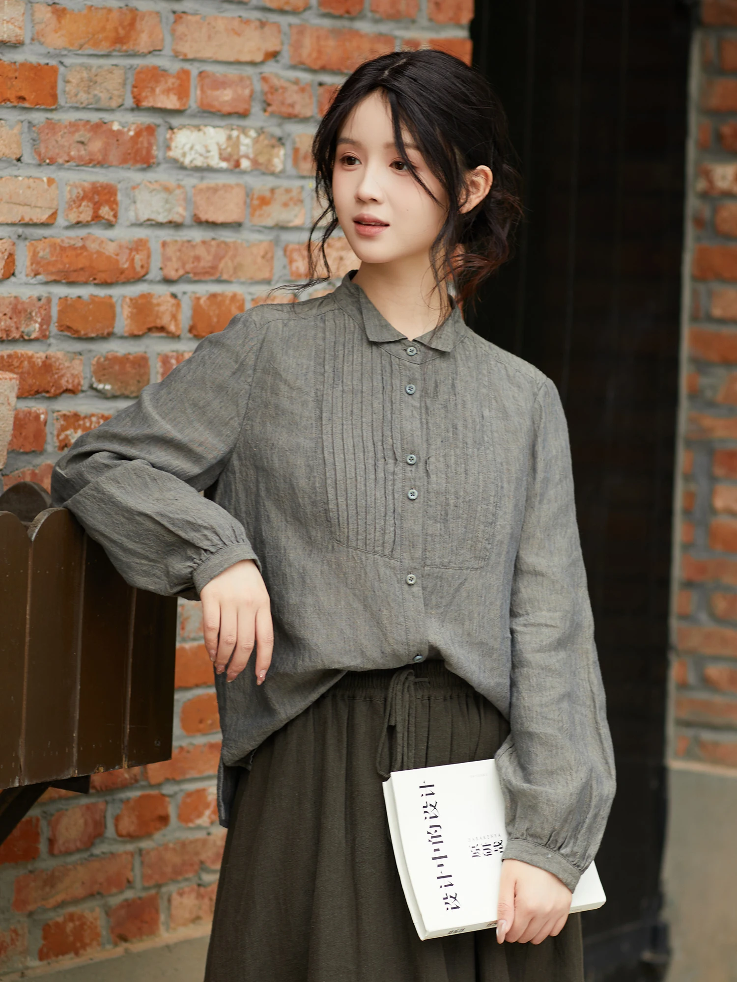 

Женский льняной топ Retro Sle N745 Earthly Whispers Series, 7 цветов, тканый топ с низкими плечами, длинный све, художественный модный топ