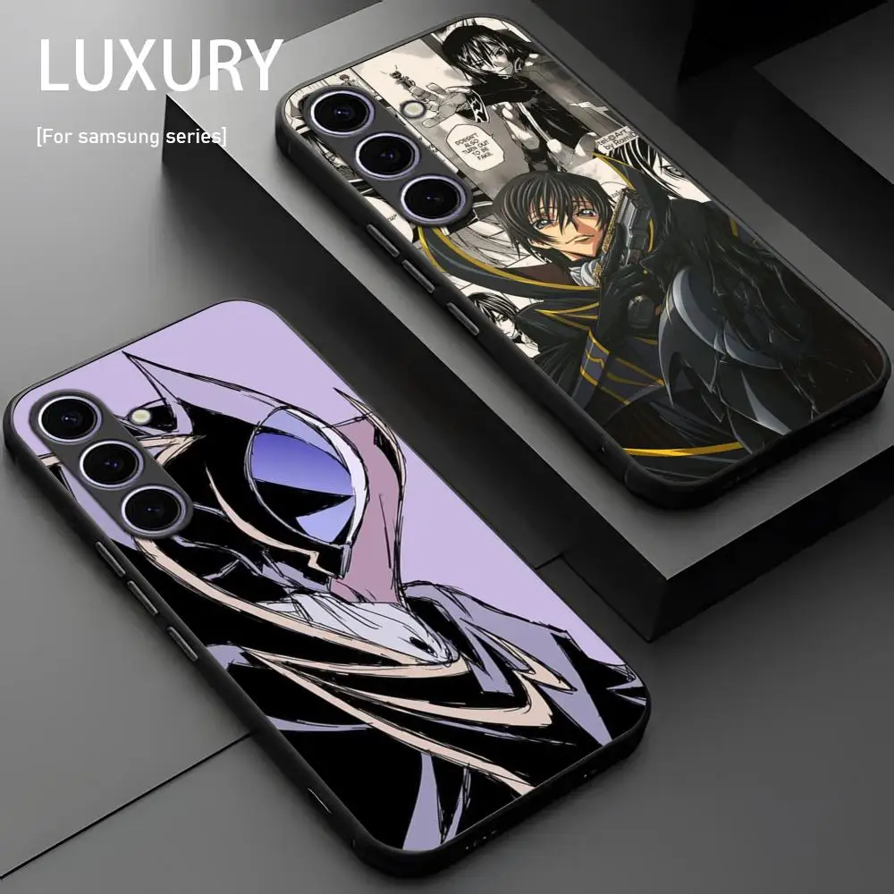 Lelouch of the Rebellion Anime Phone Case For Samsung Galaxy S25 S24 S23 S22 S21 S20 Plus Ultra Note20 Soft Black