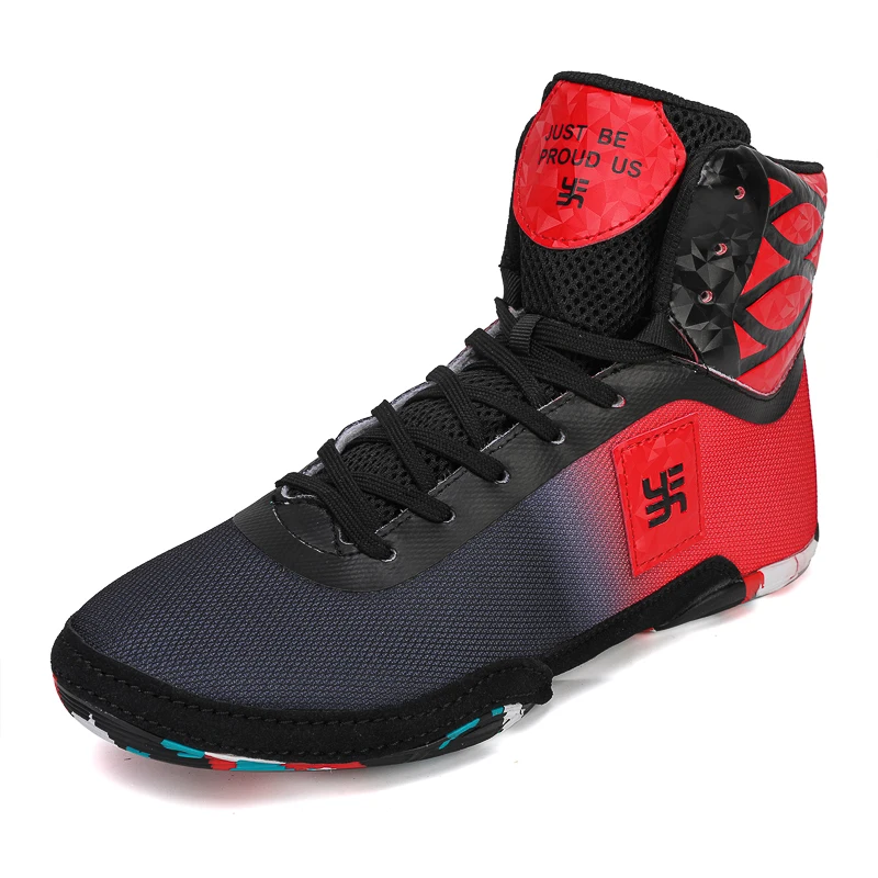 

Профессиональные мужские борцовские ботинки, боксерские ботинки, противоскользящая спортивная обувь, мужские дышащие и износостойкие борцовские ботинки.